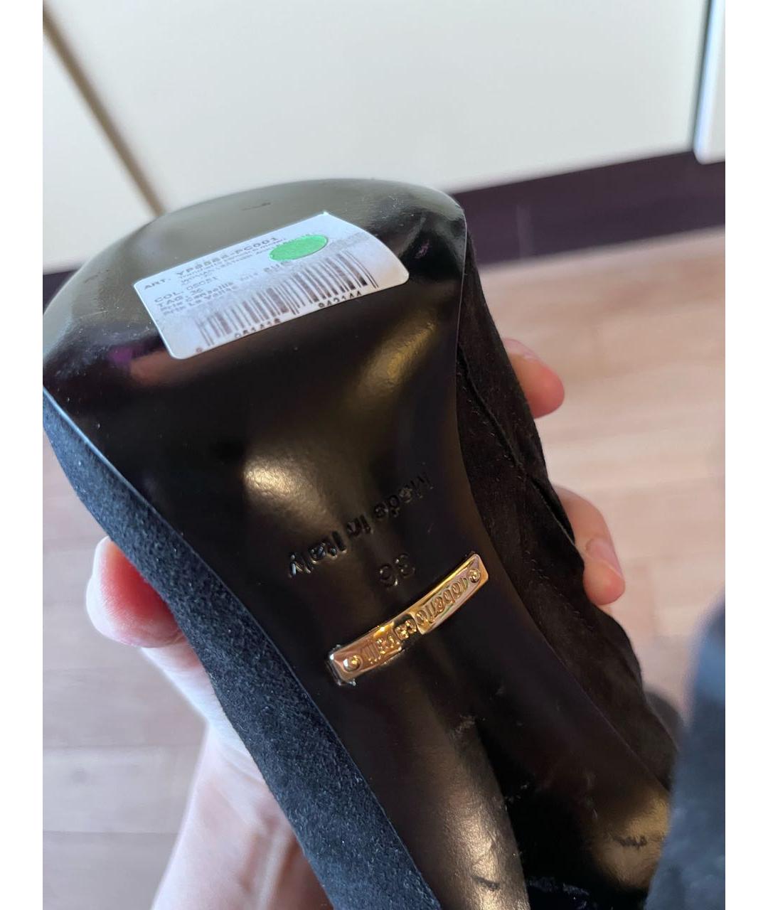 ROBERTO CAVALLI Черные замшевые ботильоны, фото 5