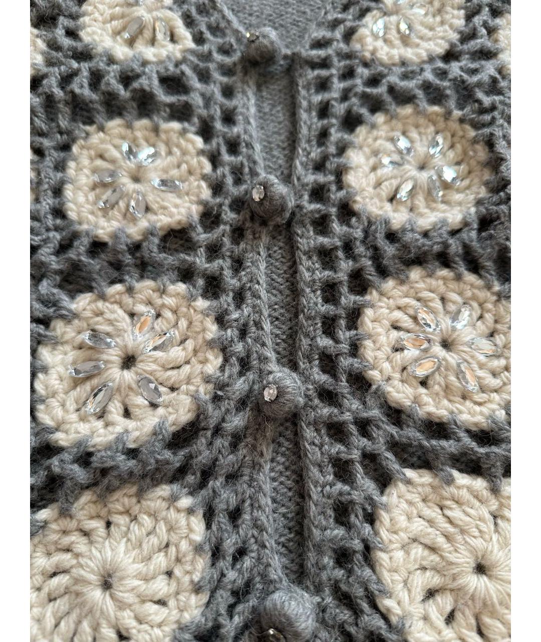 BLUGIRL Серый шерстяной кардиган, фото 4