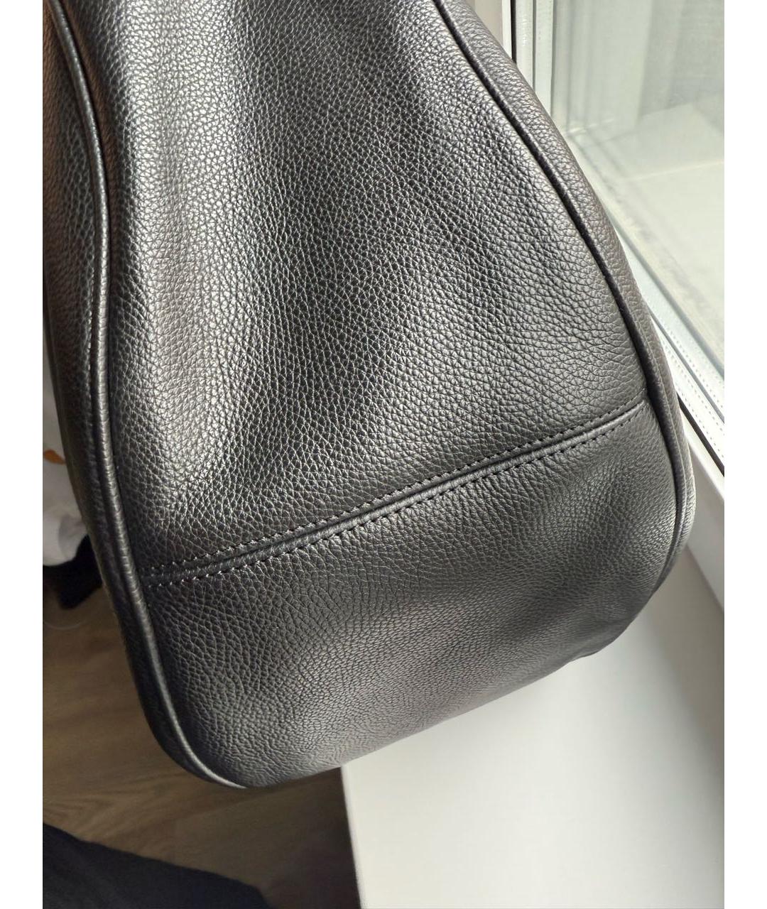 BY FAR Черная кожаная сумка с короткими ручками, фото 2