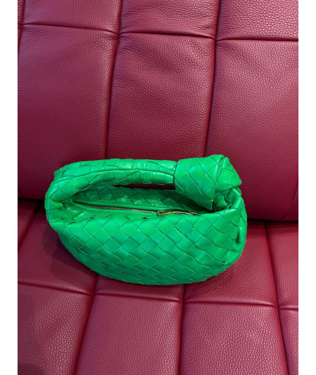 BOTTEGA VENETA Зеленая кожаная сумка с короткими ручками, фото 3