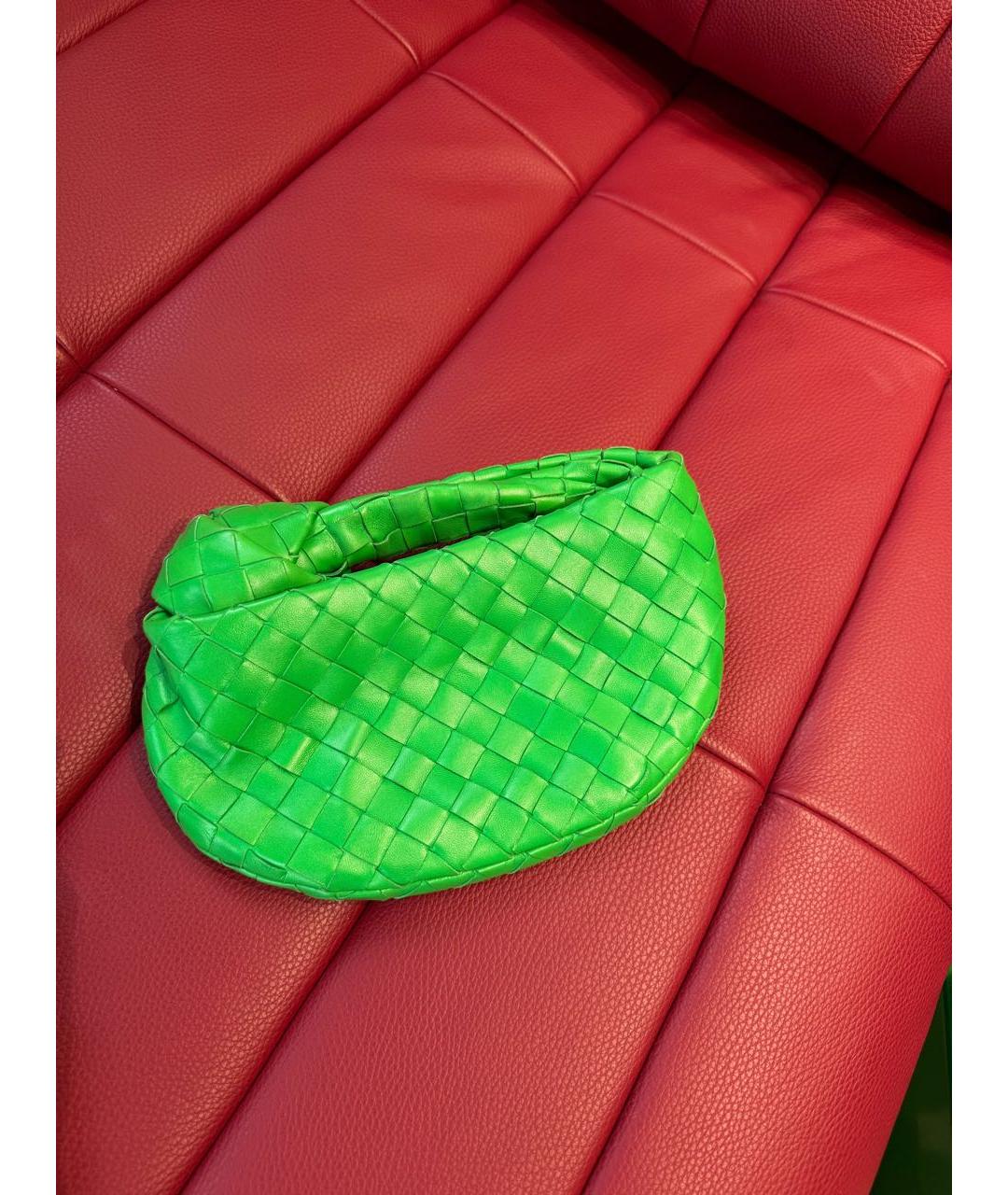 BOTTEGA VENETA Зеленая кожаная сумка с короткими ручками, фото 2