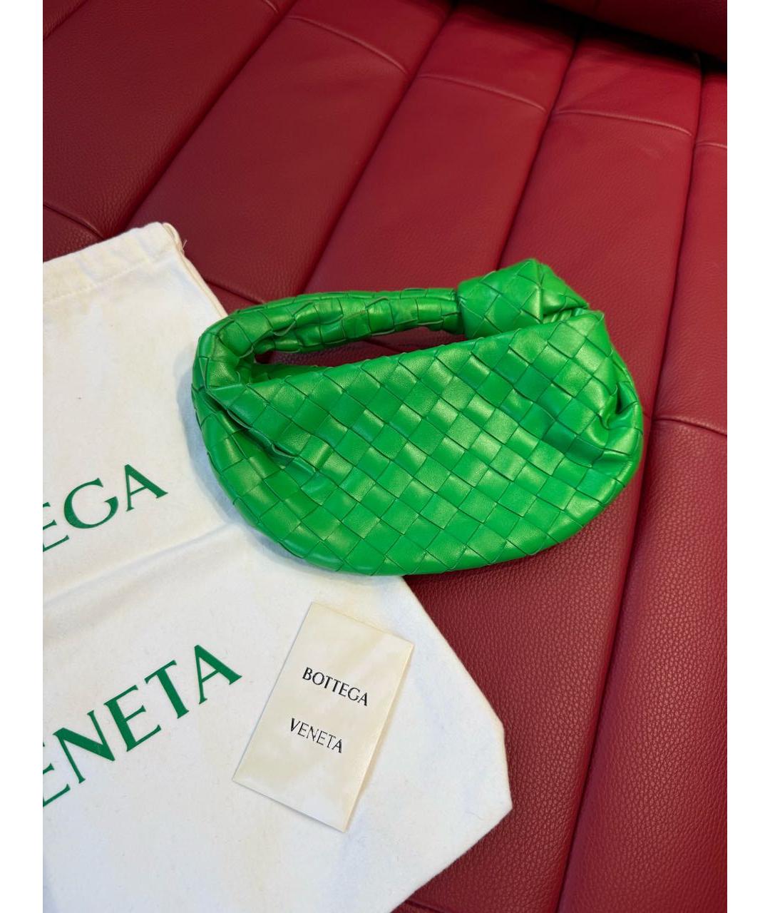 BOTTEGA VENETA Зеленая кожаная сумка с короткими ручками, фото 4