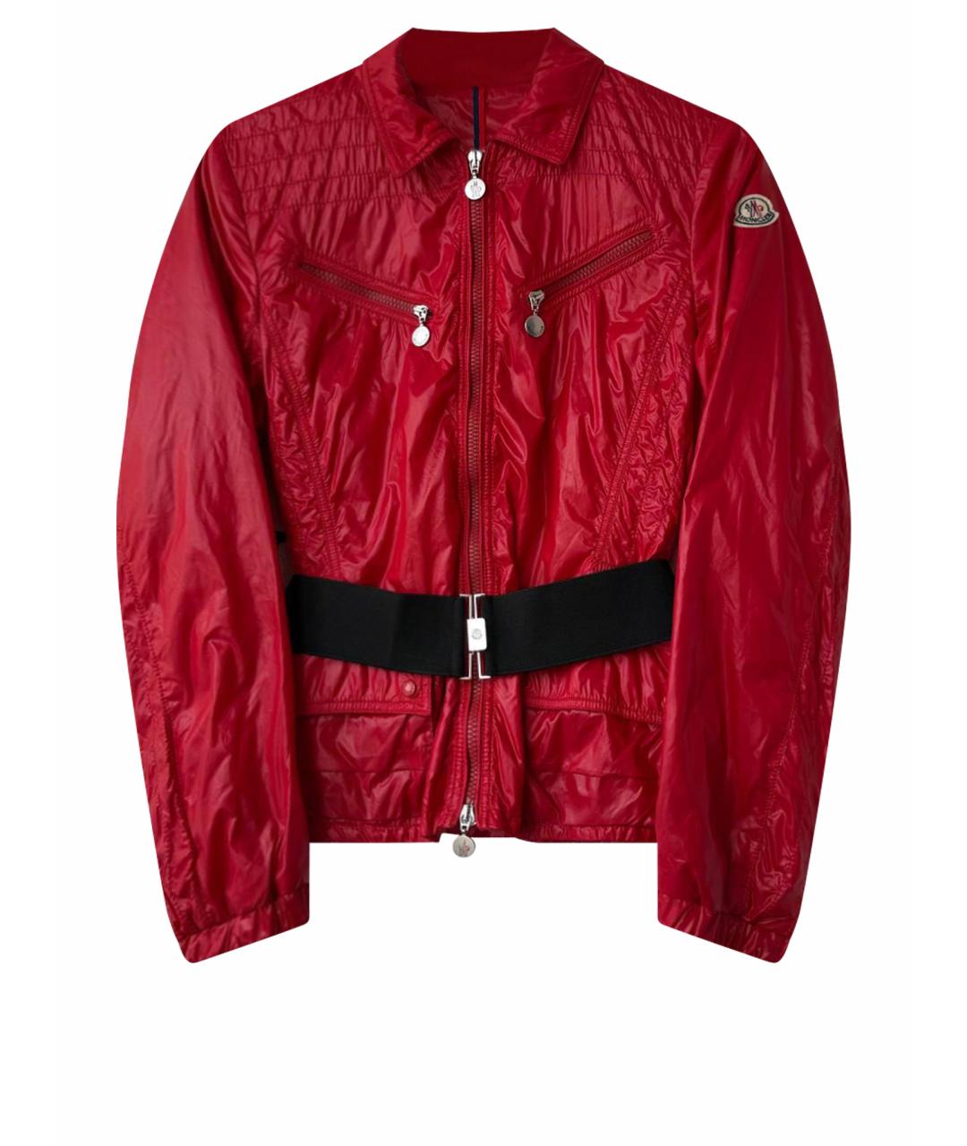 MONCLER Красная полиэстеровая куртка, фото 1