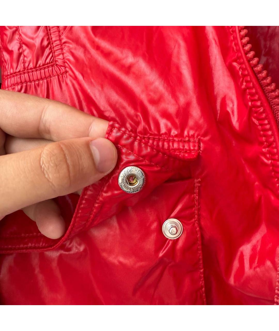 MONCLER Красная полиэстеровая куртка, фото 8