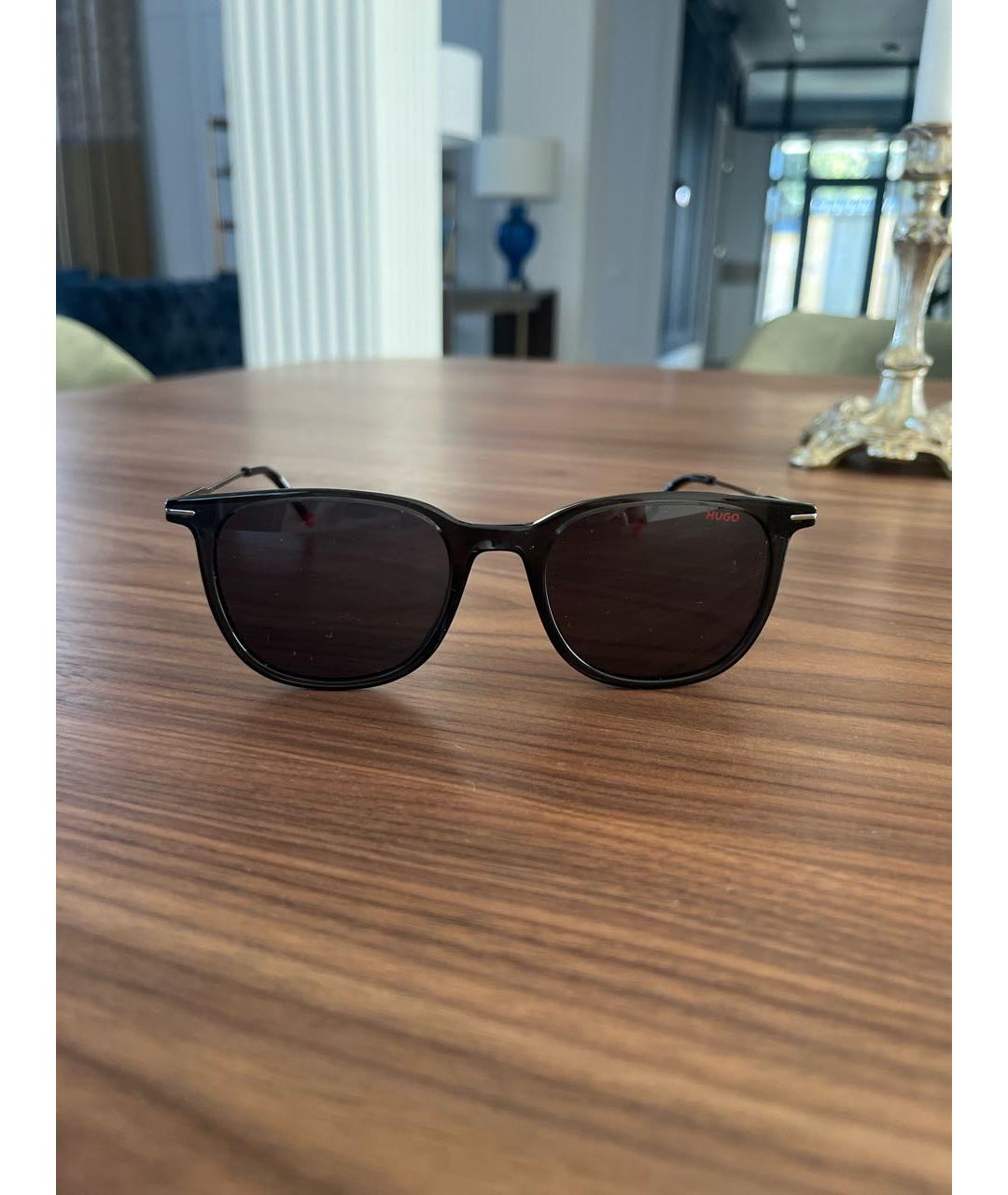 HUGO Черные пластиковые солнцезащитные очки, фото 9