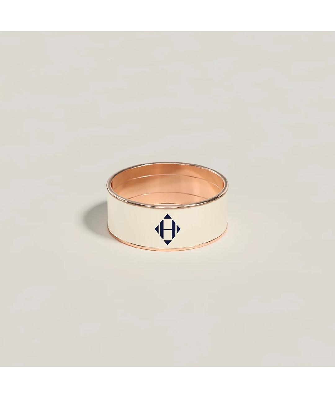 HERMES Бежевое металлическое кольцо, фото 7