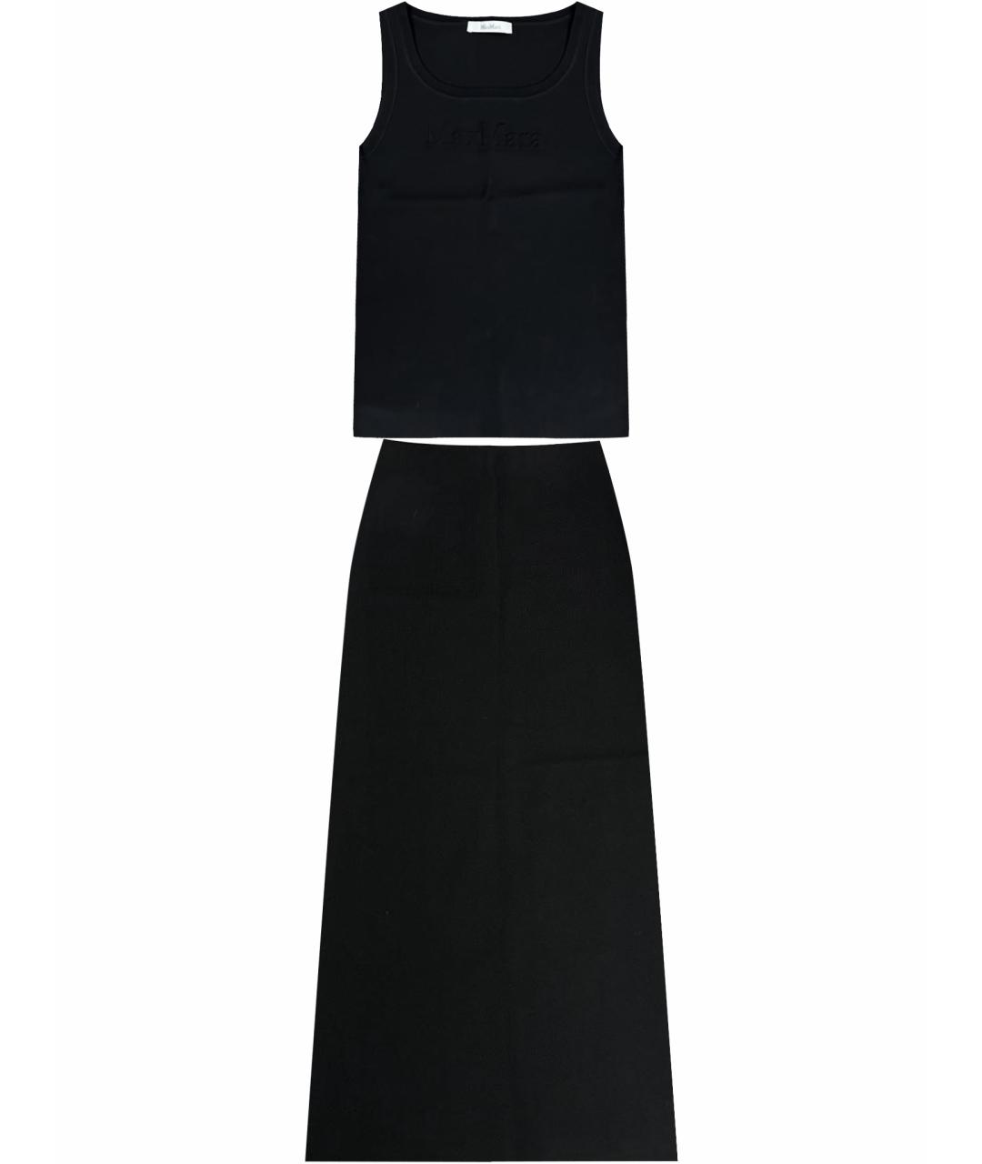 MAX MARA Черный вискозный костюм с юбками, фото 1