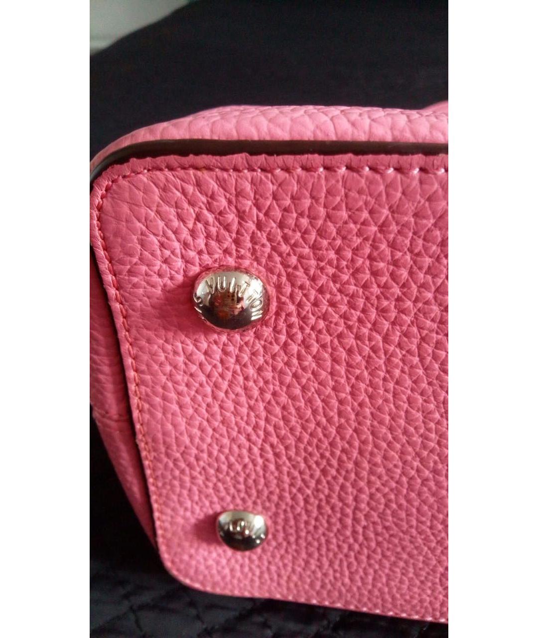 LOUIS VUITTON Розовая кожаная сумка с короткими ручками, фото 6