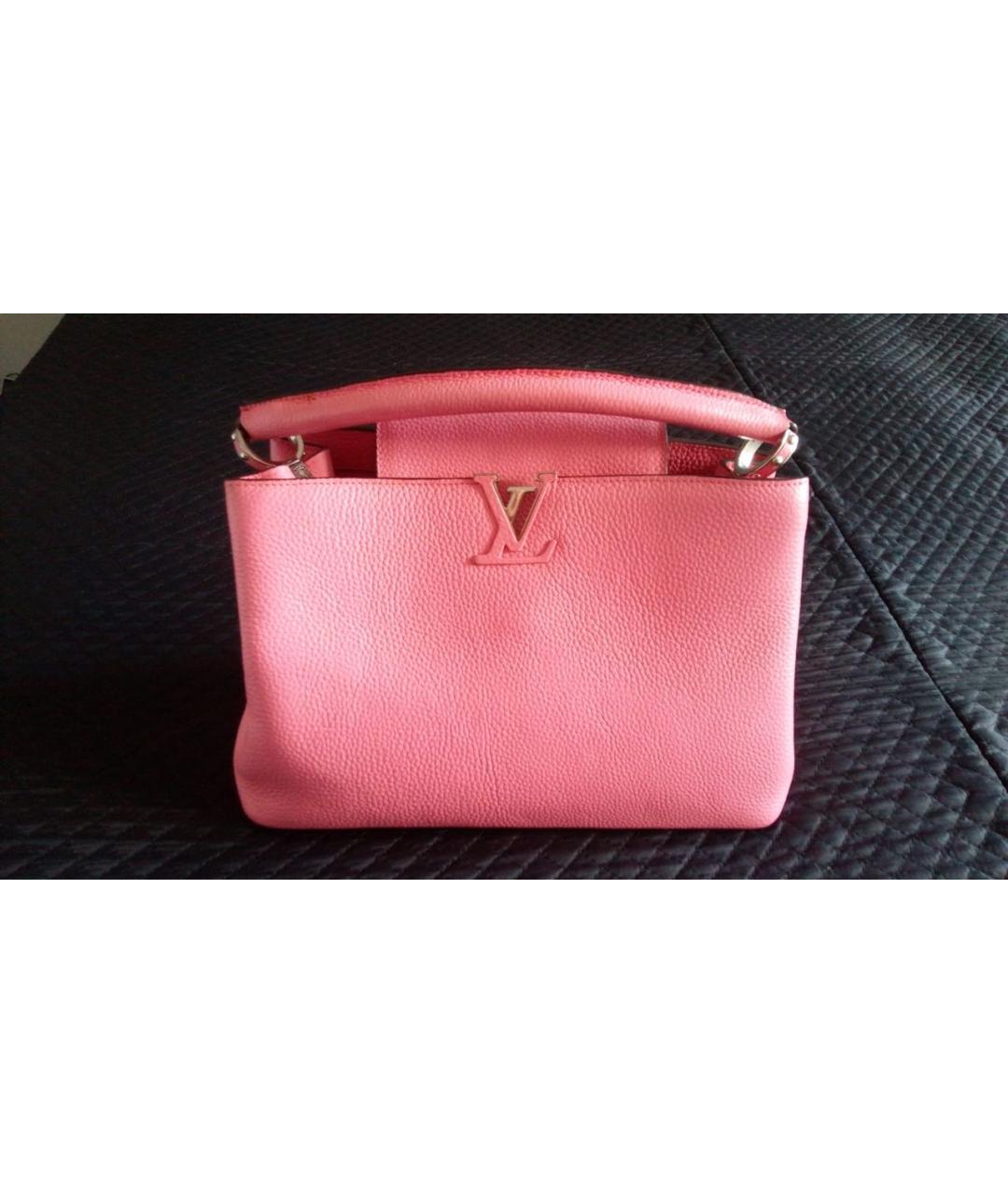 LOUIS VUITTON Розовая кожаная сумка с короткими ручками, фото 8