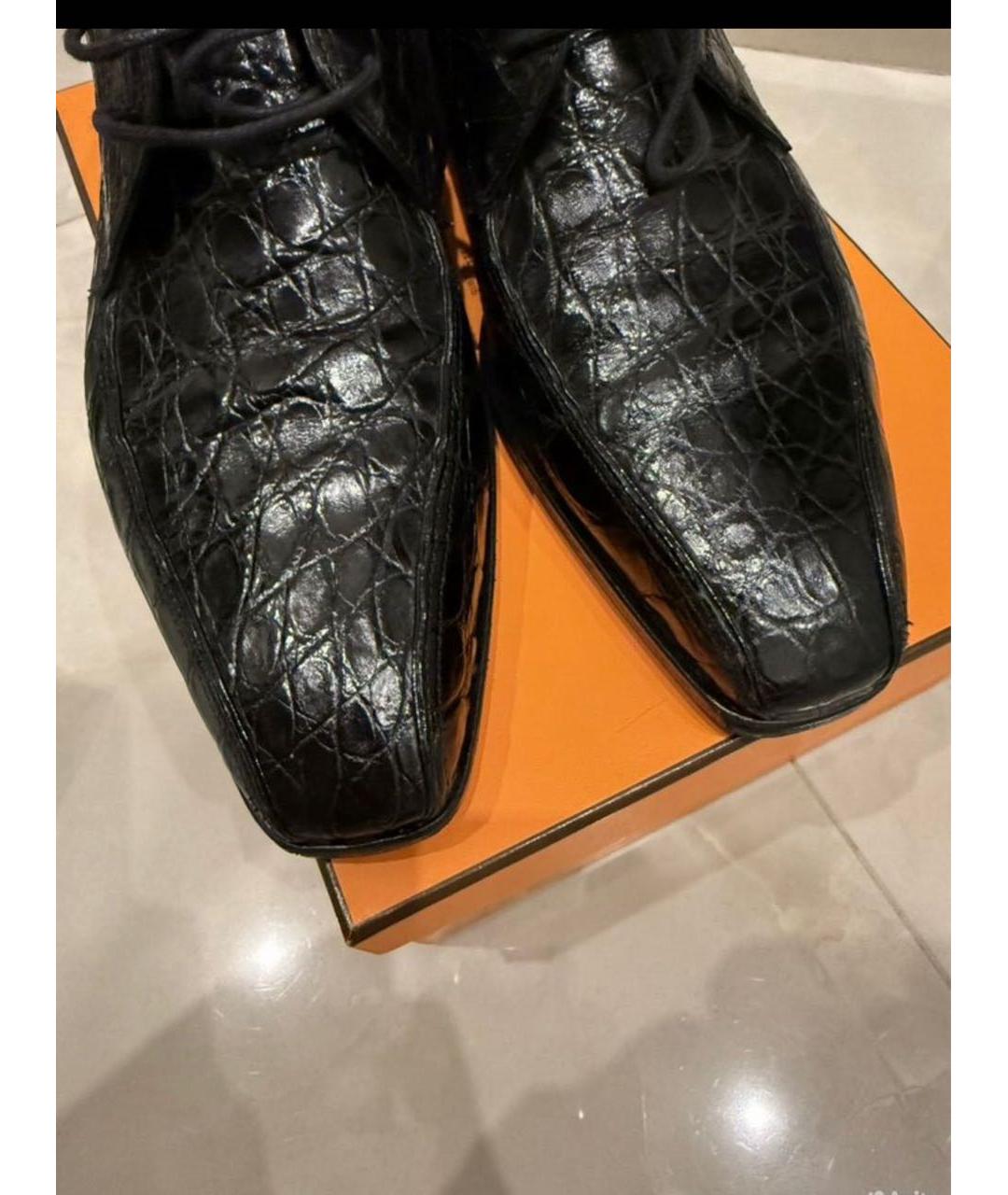 FERRAGAMO Черные туфли из экзотической кожи, фото 3