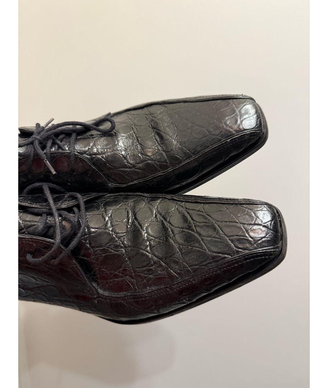 FERRAGAMO Черные туфли из экзотической кожи, фото 6