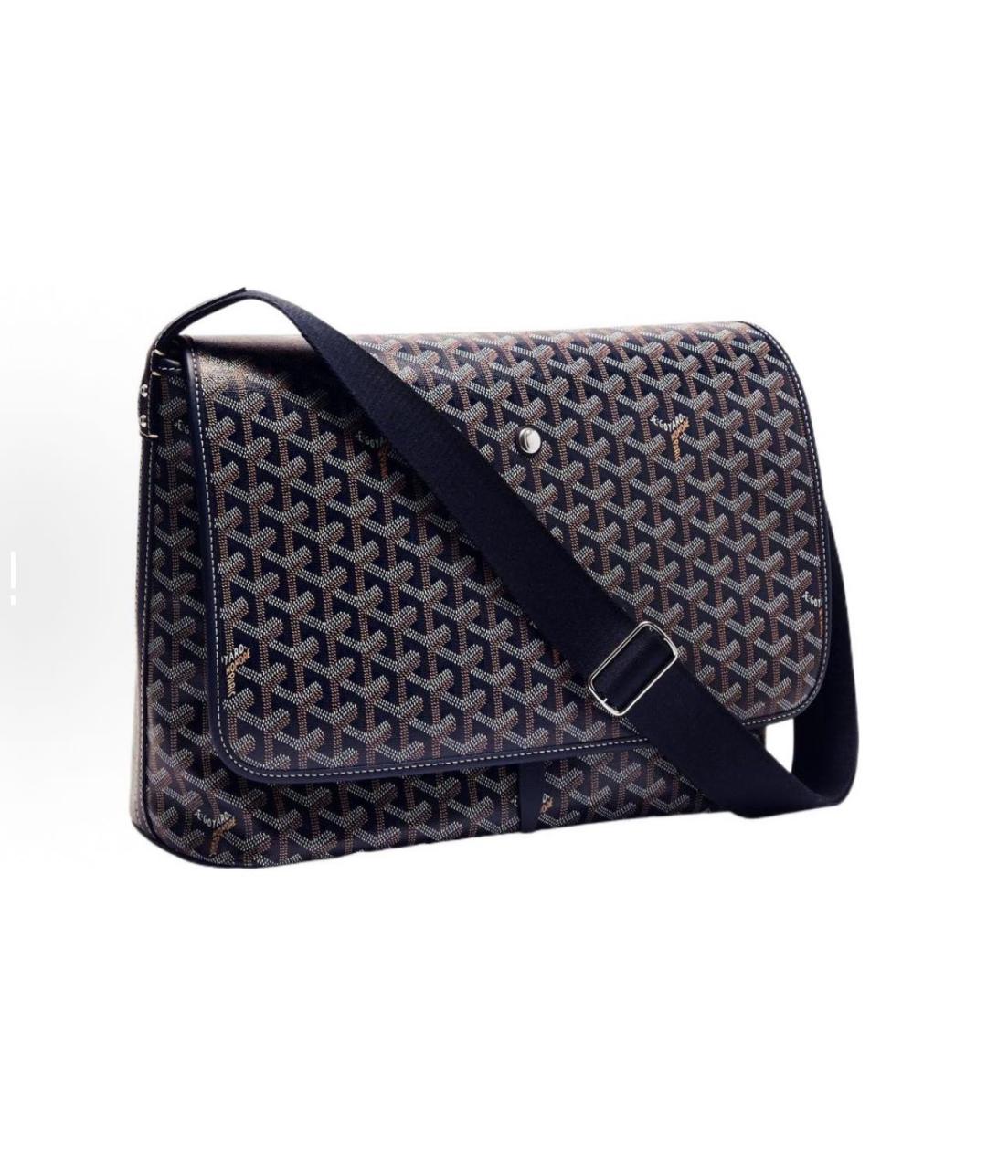 GOYARD Темно-синяя кожаная сумка на плечо, фото 7