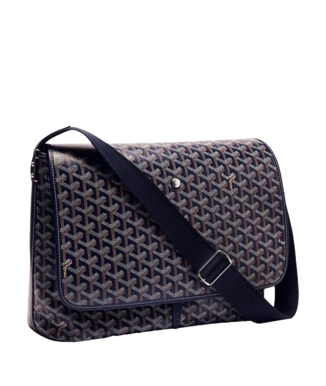 GOYARD Темно-синяя кожаная сумка на плечо, фото 1