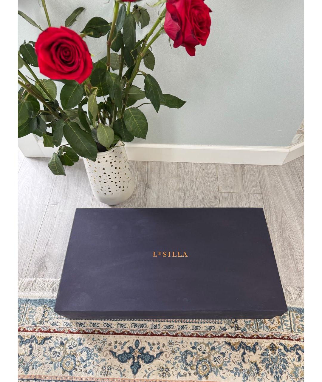 LE SILLA Черные кожаные ботфорты, фото 4