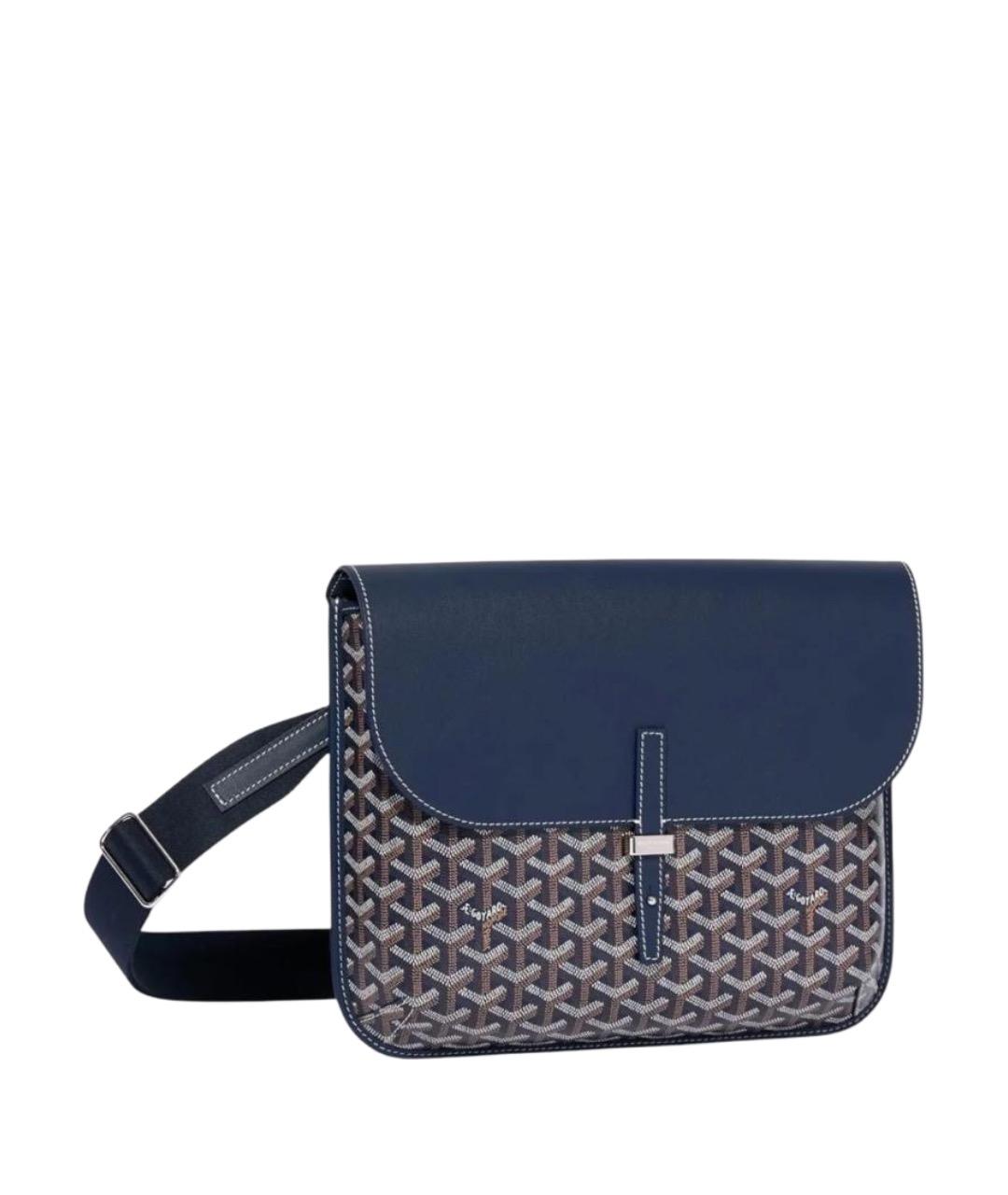 GOYARD Темно-синяя кожаная сумка на плечо, фото 1