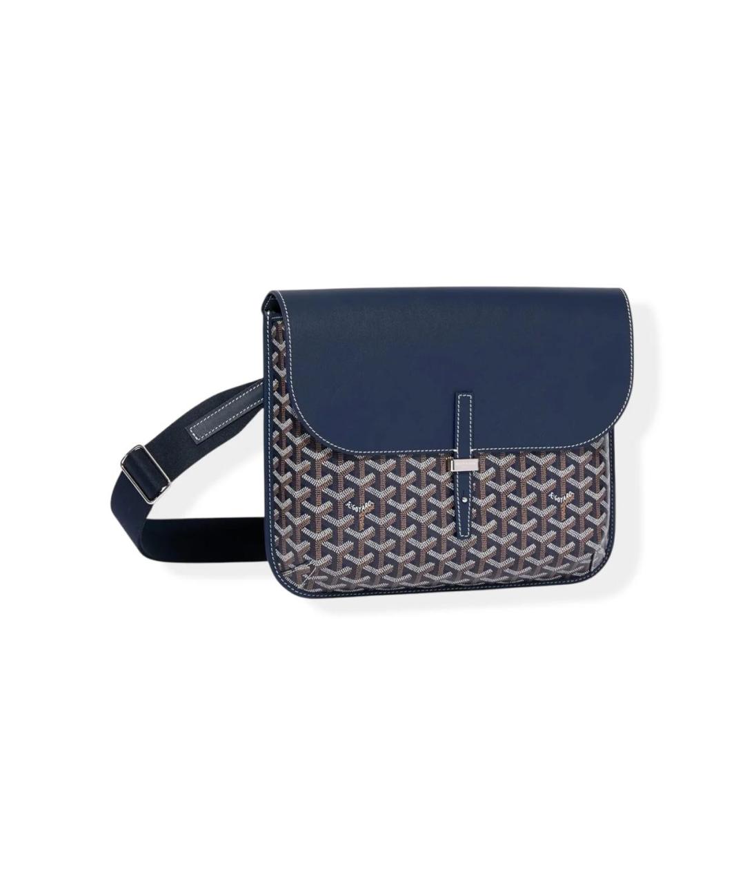 GOYARD Темно-синяя кожаная сумка на плечо, фото 7