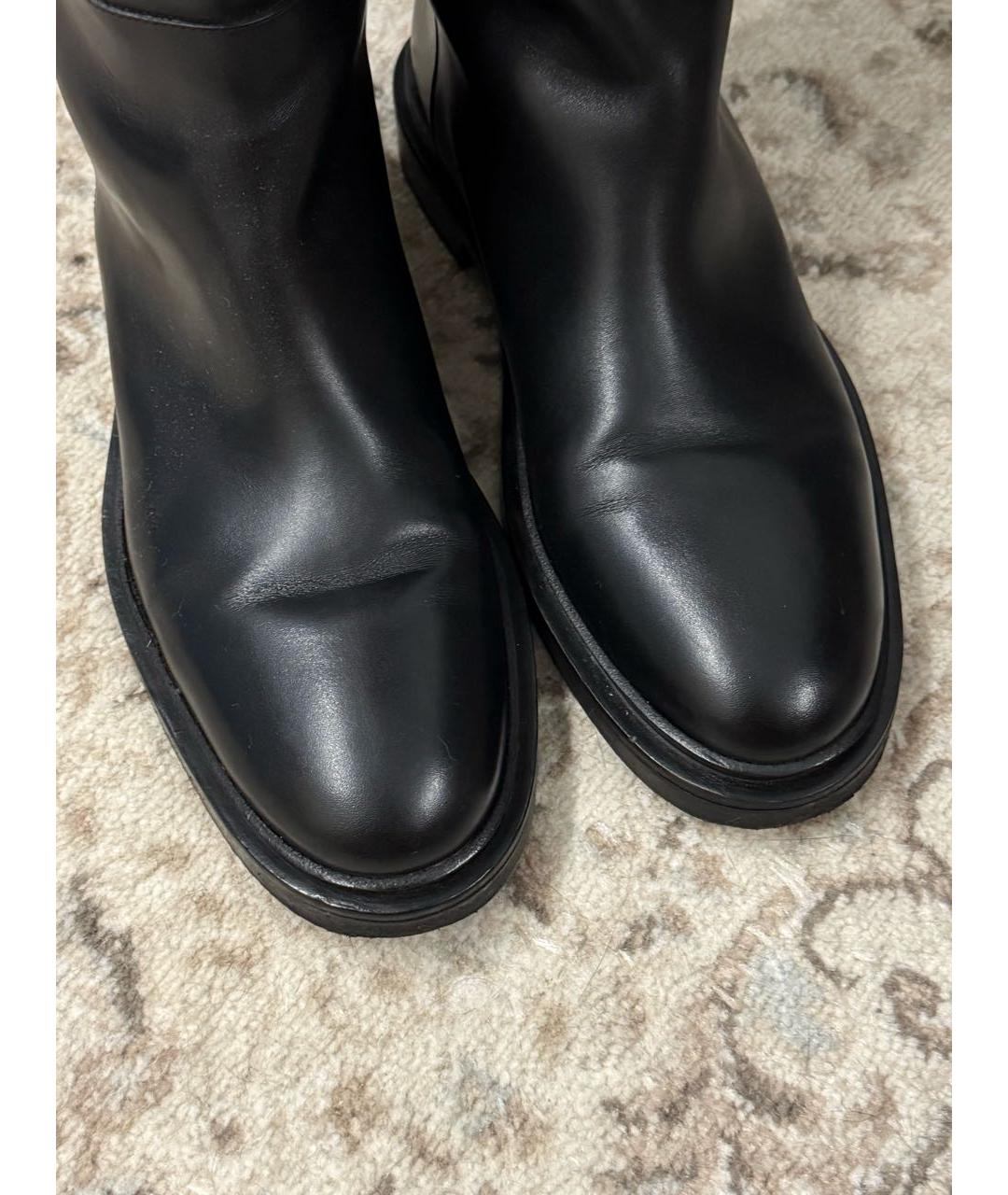 JIL SANDER Черные кожаные сапоги, фото 6