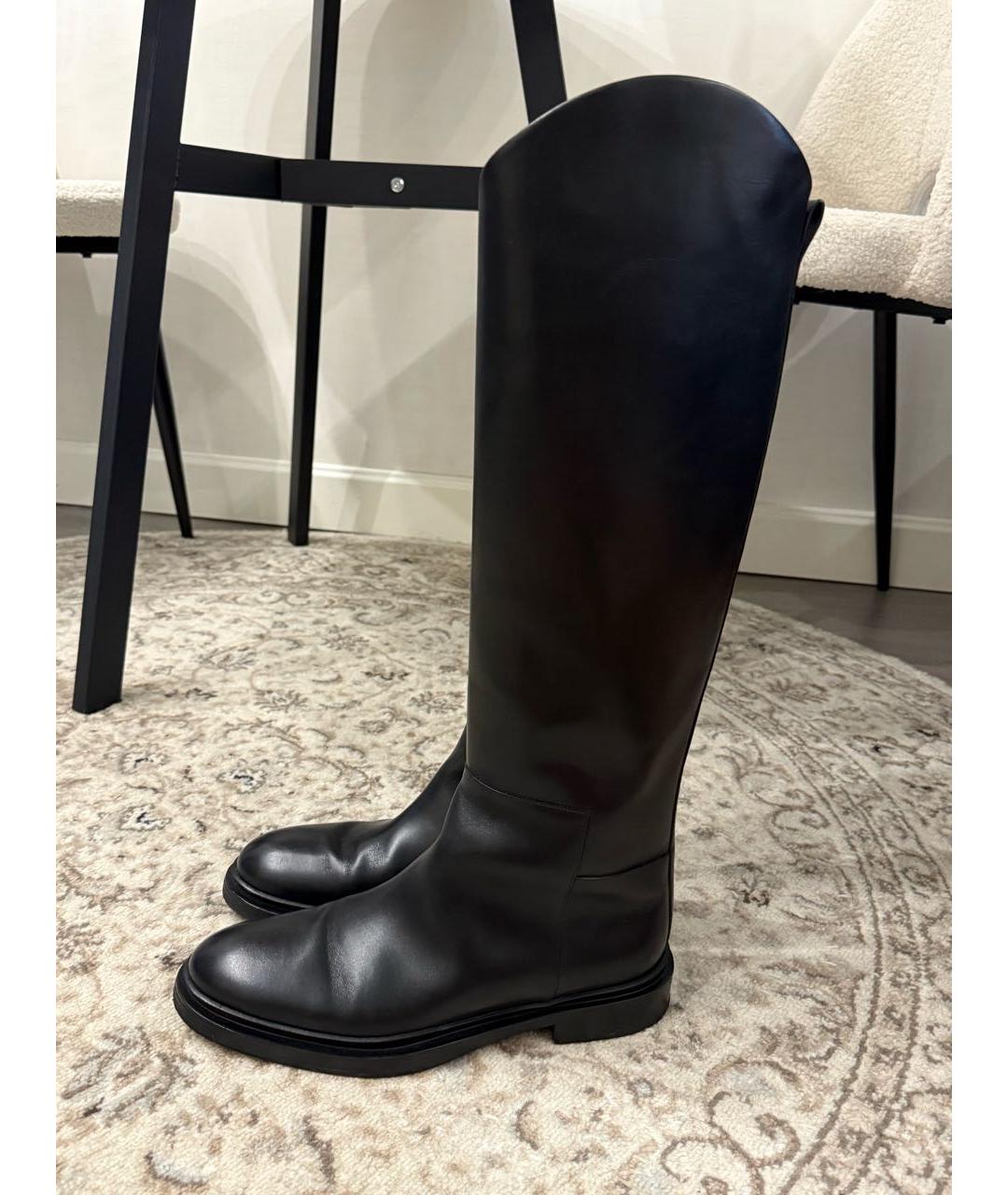 JIL SANDER Черные кожаные сапоги, фото 4