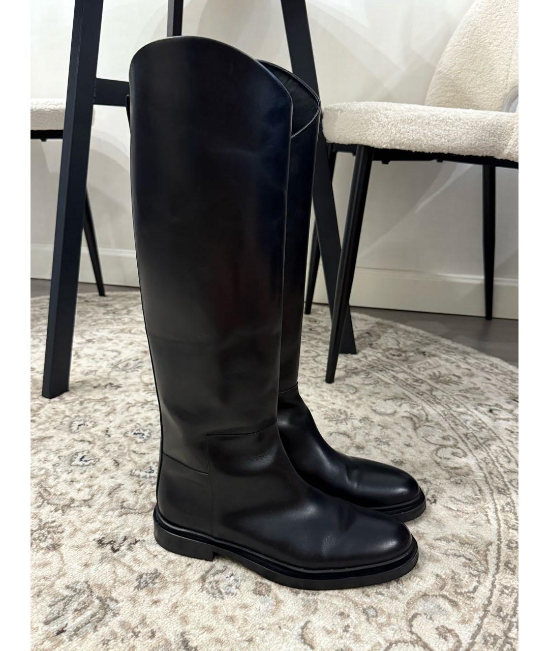 JIL SANDER Черные кожаные сапоги, фото 2