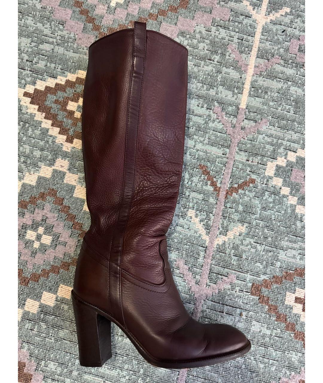 GUCCI Коричневые кожаные сапоги, фото 9