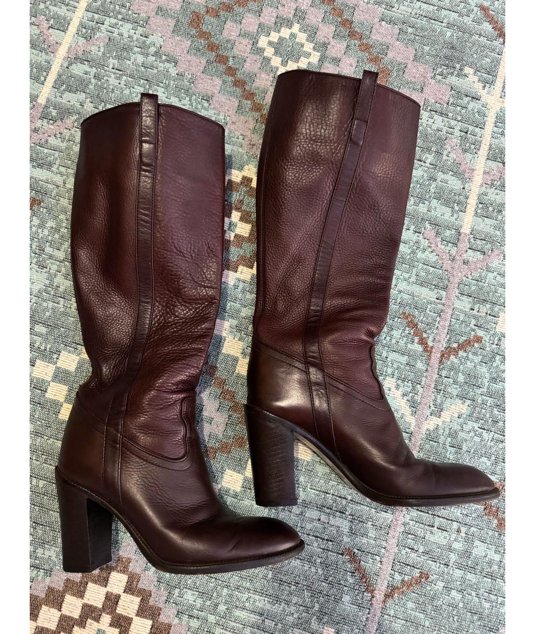 GUCCI Коричневые кожаные сапоги, фото 4