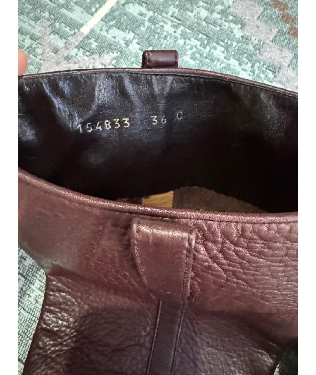 GUCCI Коричневые кожаные сапоги, фото 5