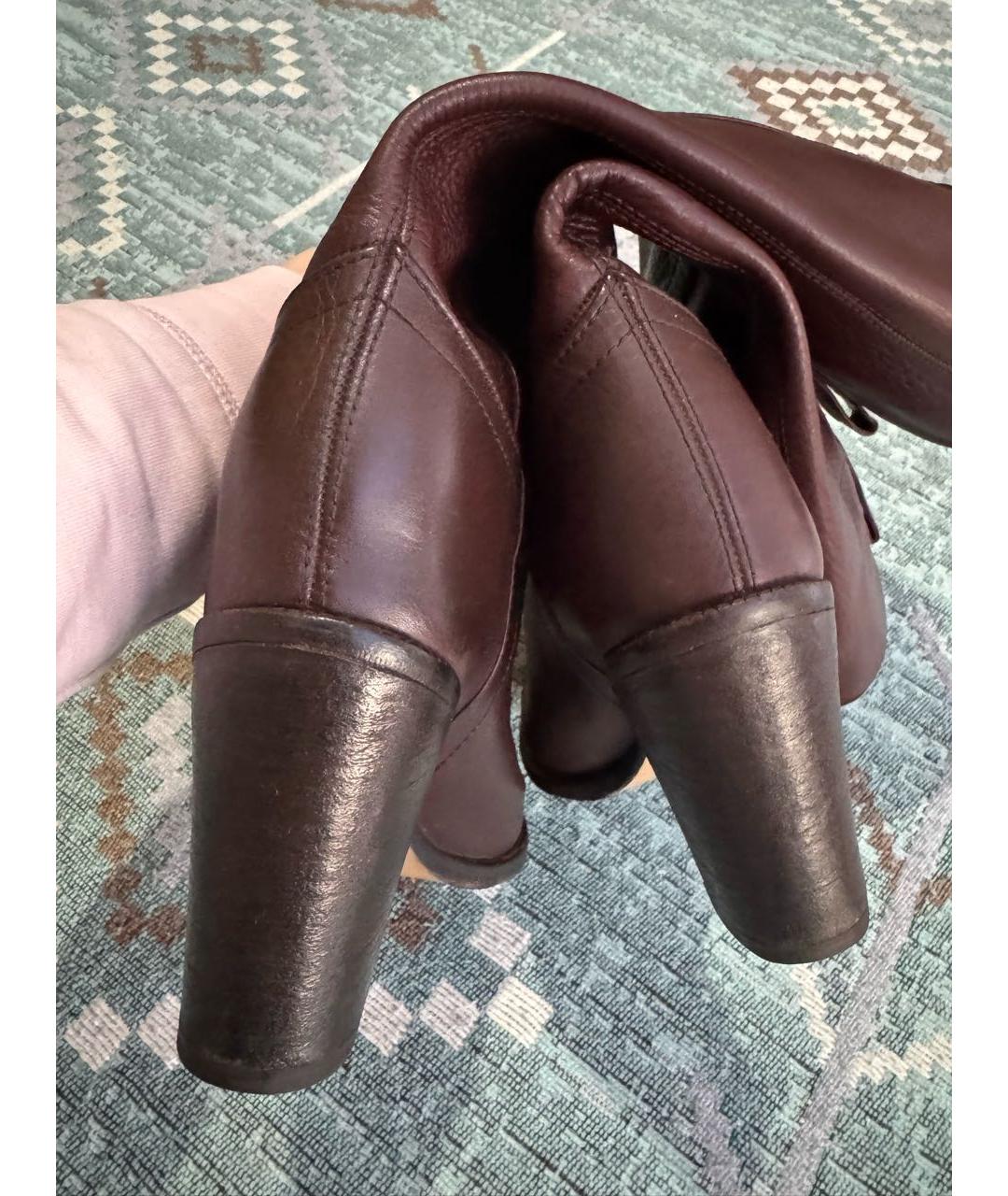 GUCCI Коричневые кожаные сапоги, фото 6