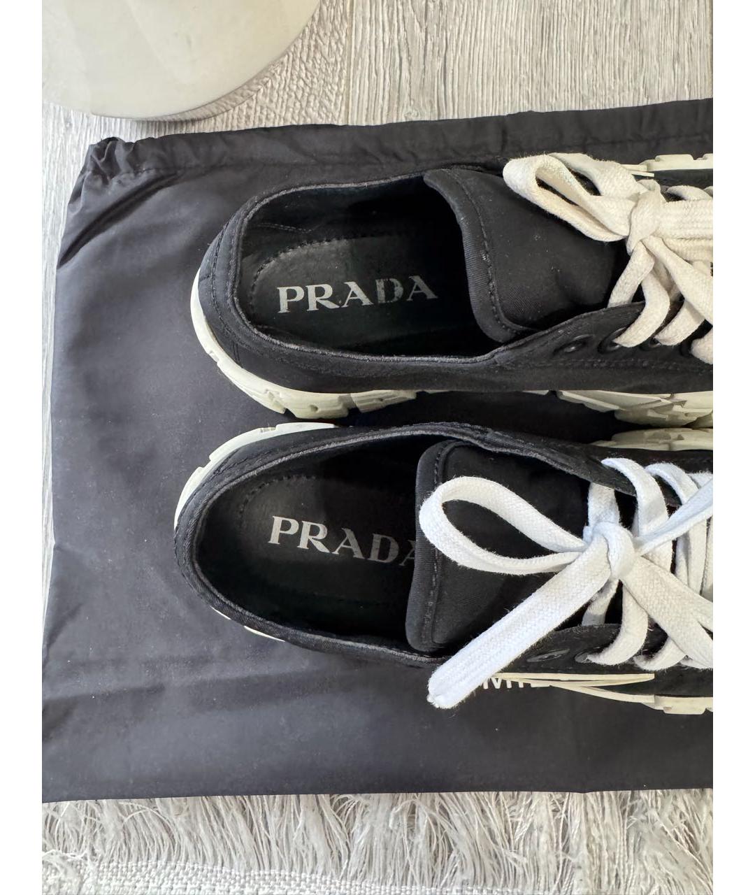 PRADA Черные текстильные кроссовки, фото 5