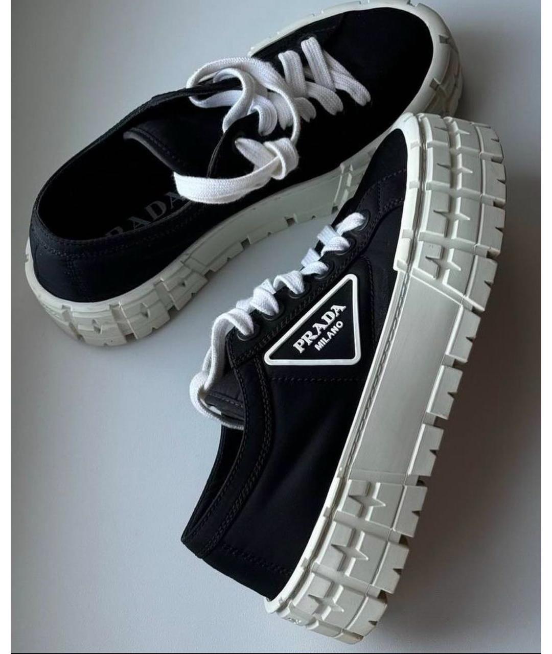PRADA Черные текстильные кроссовки, фото 8