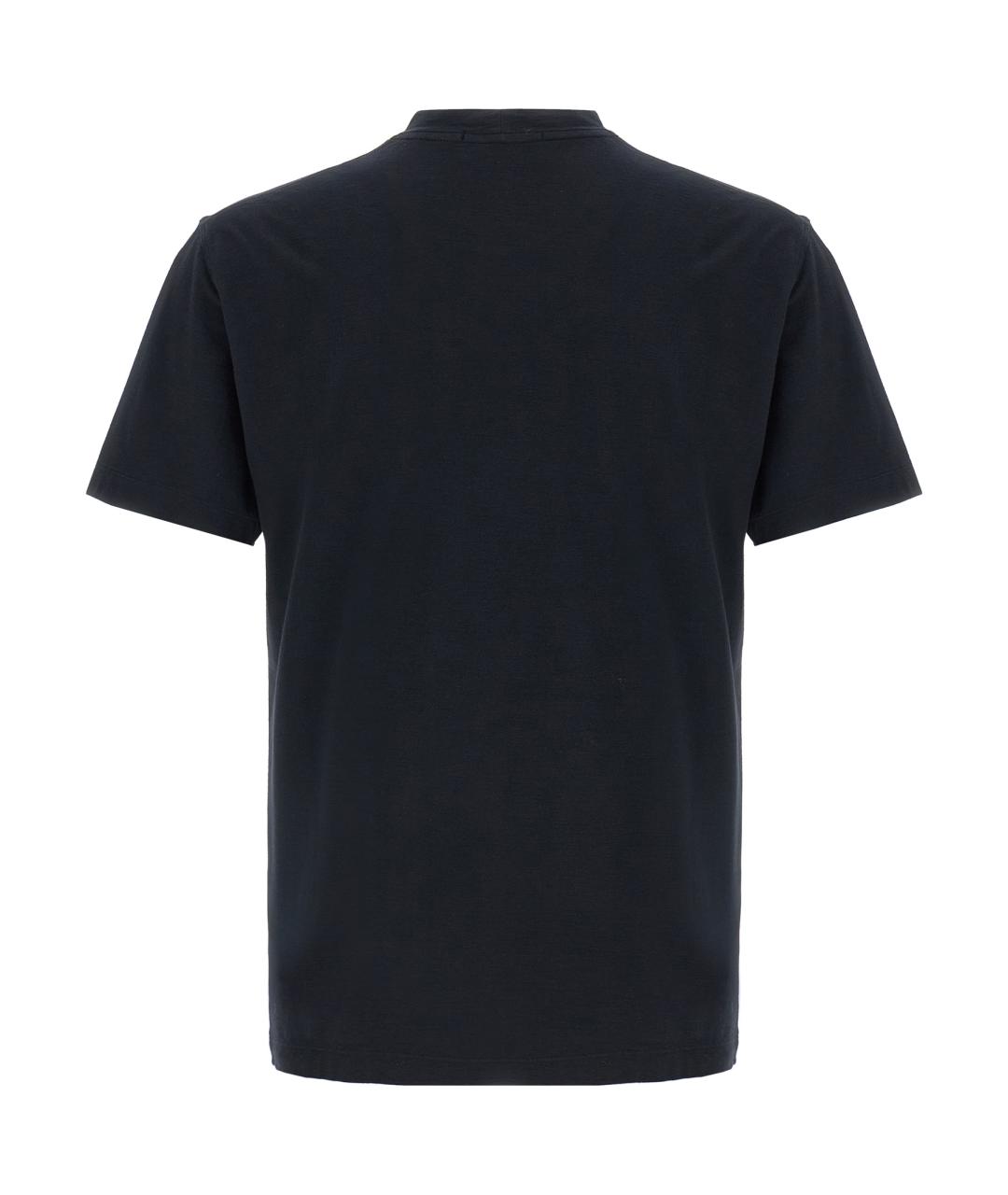 STONE ISLAND Черная хлопковая футболка, фото 2