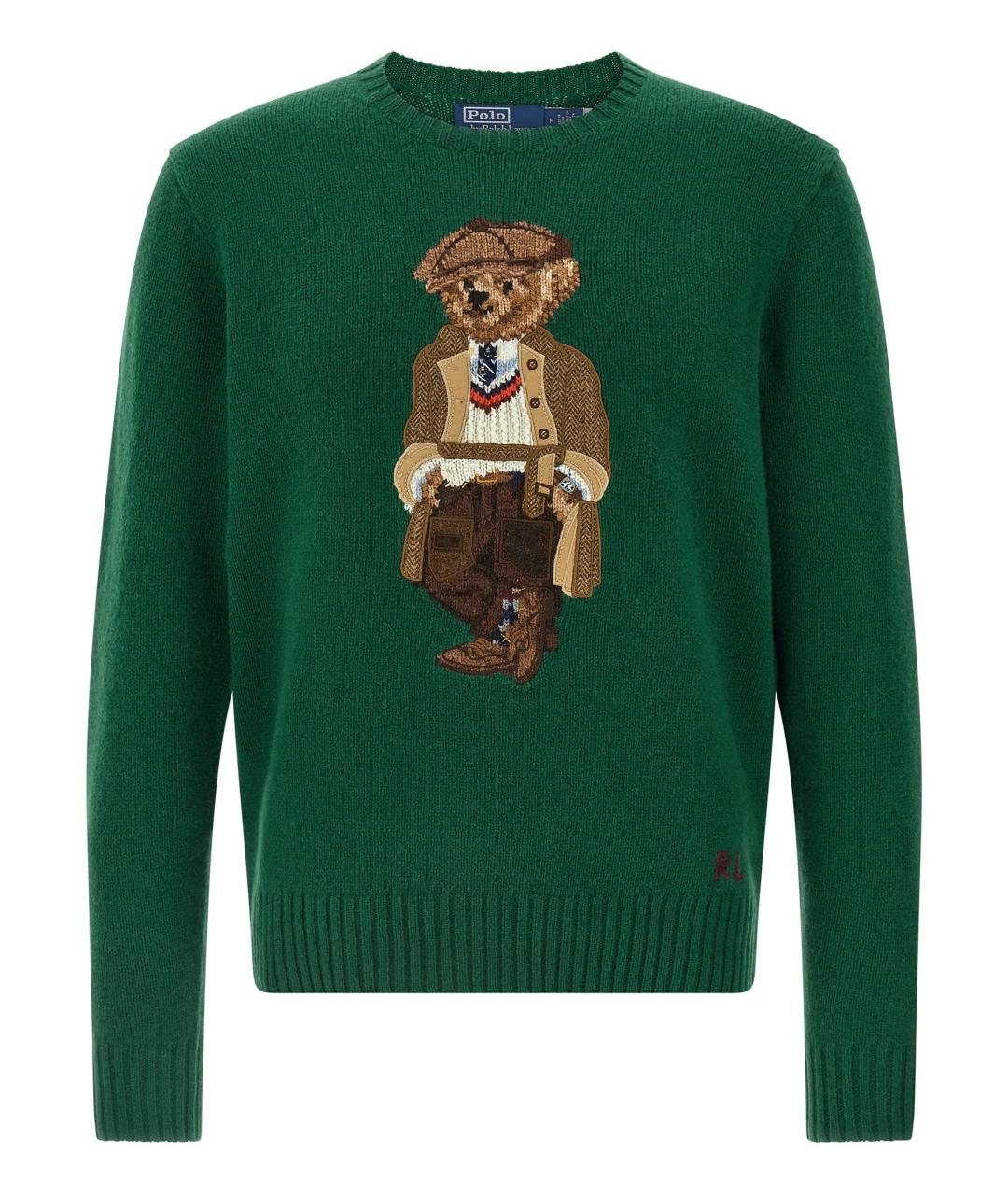 POLO RALPH LAUREN Зеленый шерстяной джемпер / свитер, фото 1