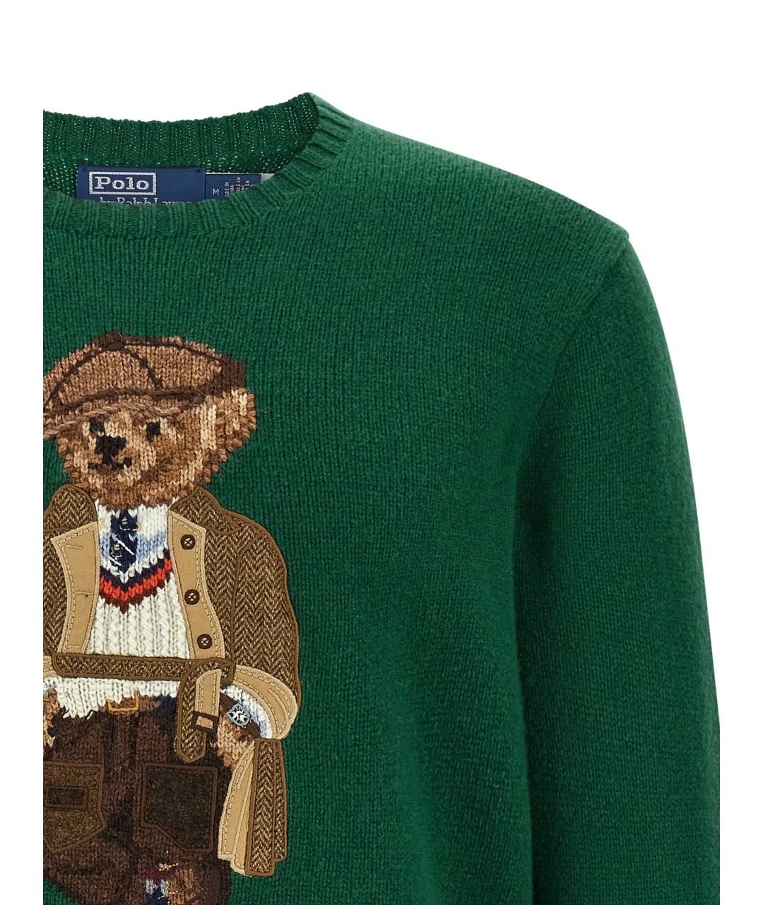 POLO RALPH LAUREN Зеленый шерстяной джемпер / свитер, фото 3