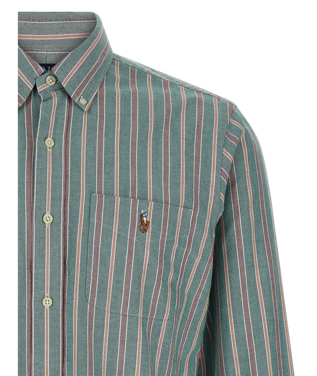 POLO RALPH LAUREN Зеленая хлопковая кэжуал рубашка, фото 3