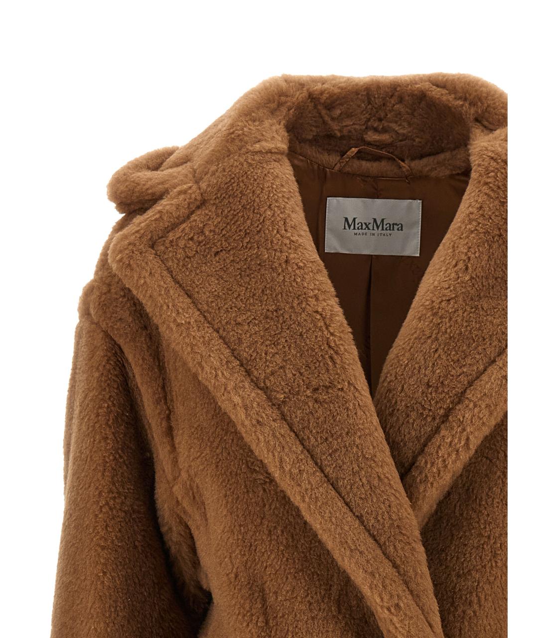 MAX MARA Коричневая шерстяная шуба, фото 3