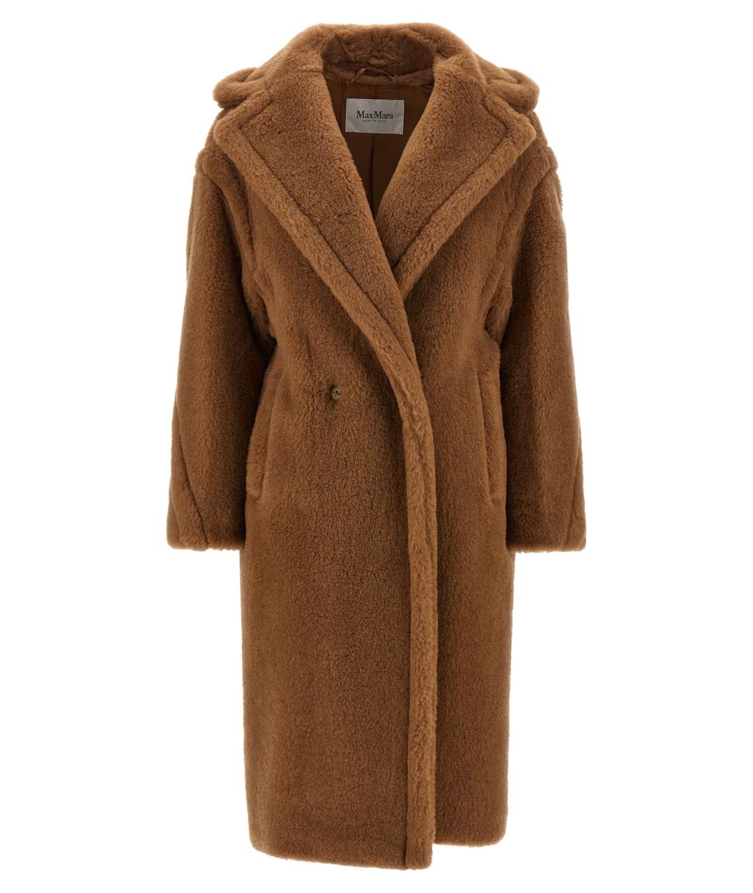 MAX MARA Коричневая шерстяная шуба, фото 1