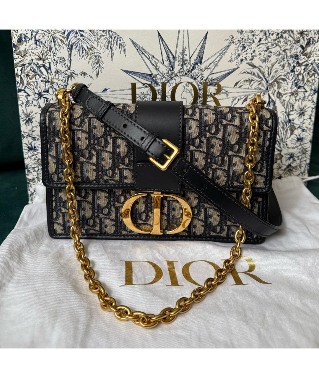 CHRISTIAN DIOR Синяя жаккардовая сумка через плечо, фото 5