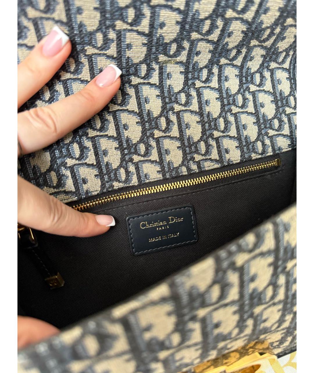 CHRISTIAN DIOR Синяя жаккардовая сумка через плечо, фото 4