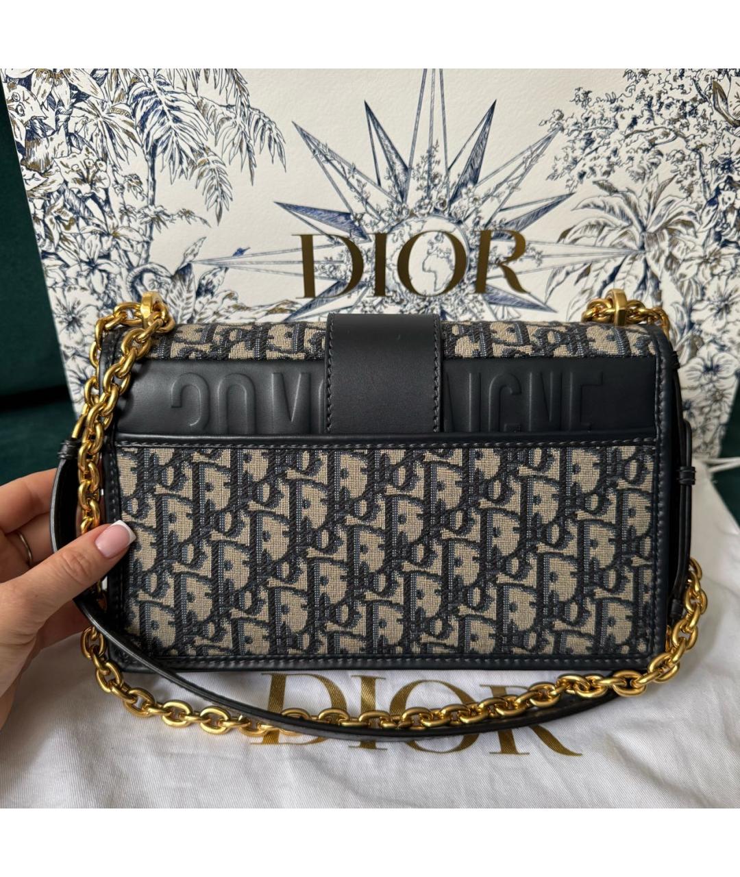 CHRISTIAN DIOR Синяя жаккардовая сумка через плечо, фото 3