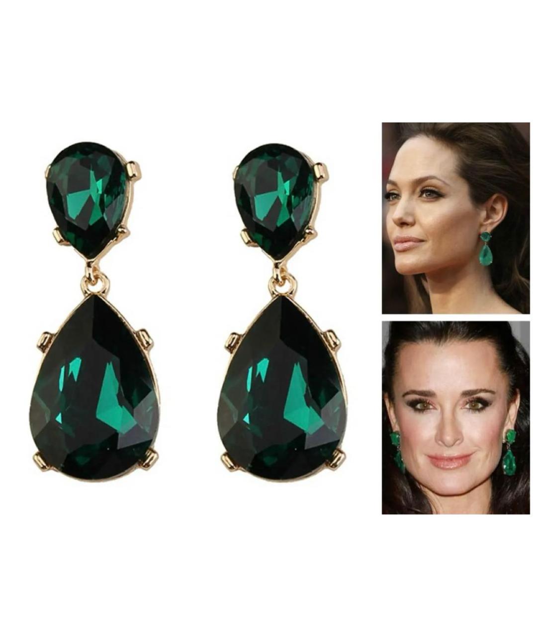 KENNETH JAY LANE Зеленые металлические серьги, фото 4