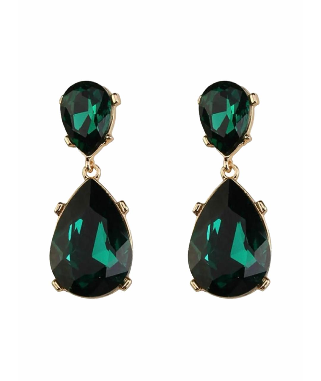 KENNETH JAY LANE Зеленые металлические серьги, фото 1