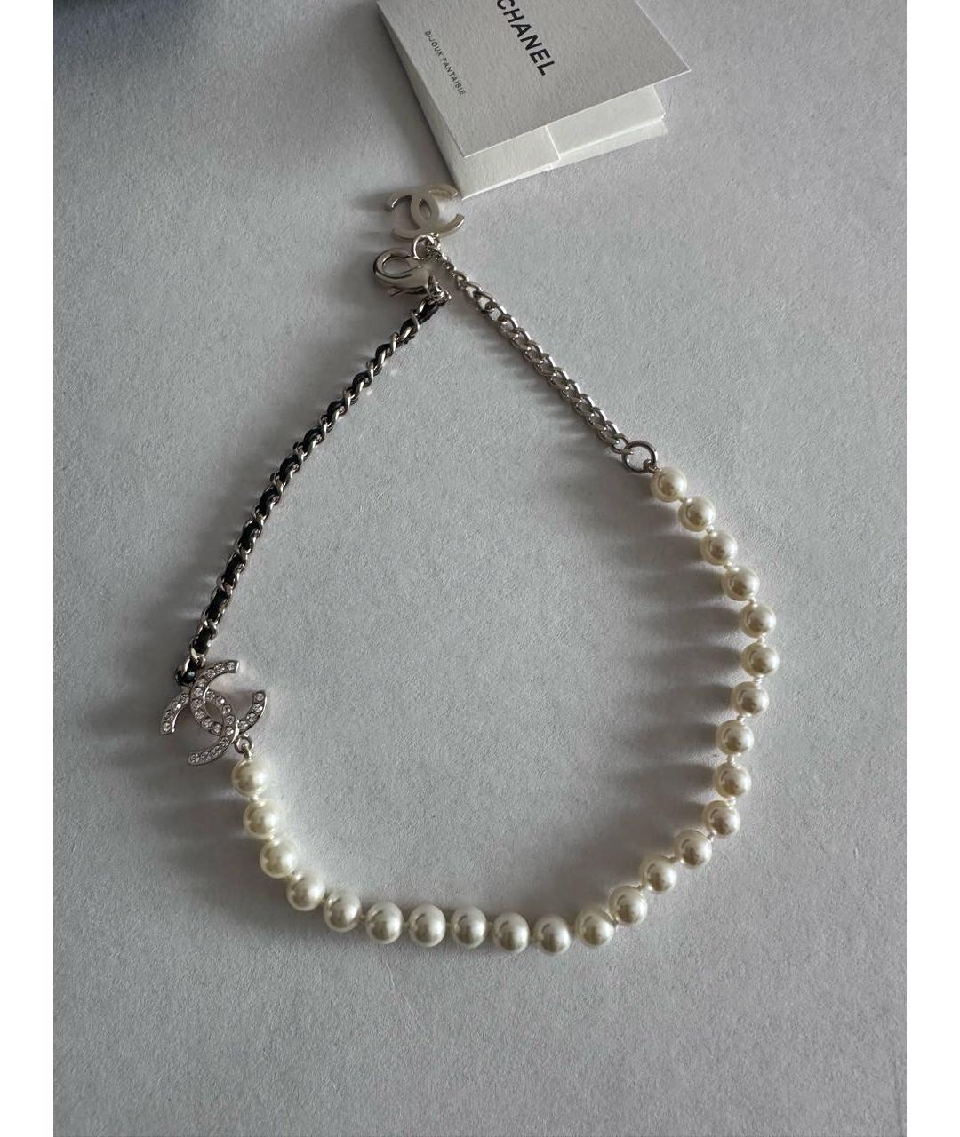CHANEL Белый жемчужный чокер, фото 5