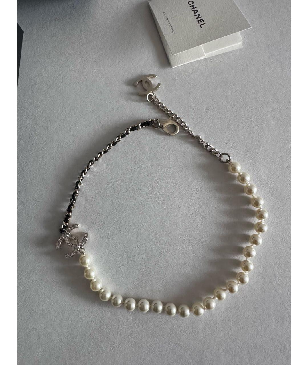 CHANEL Белый жемчужный чокер, фото 4