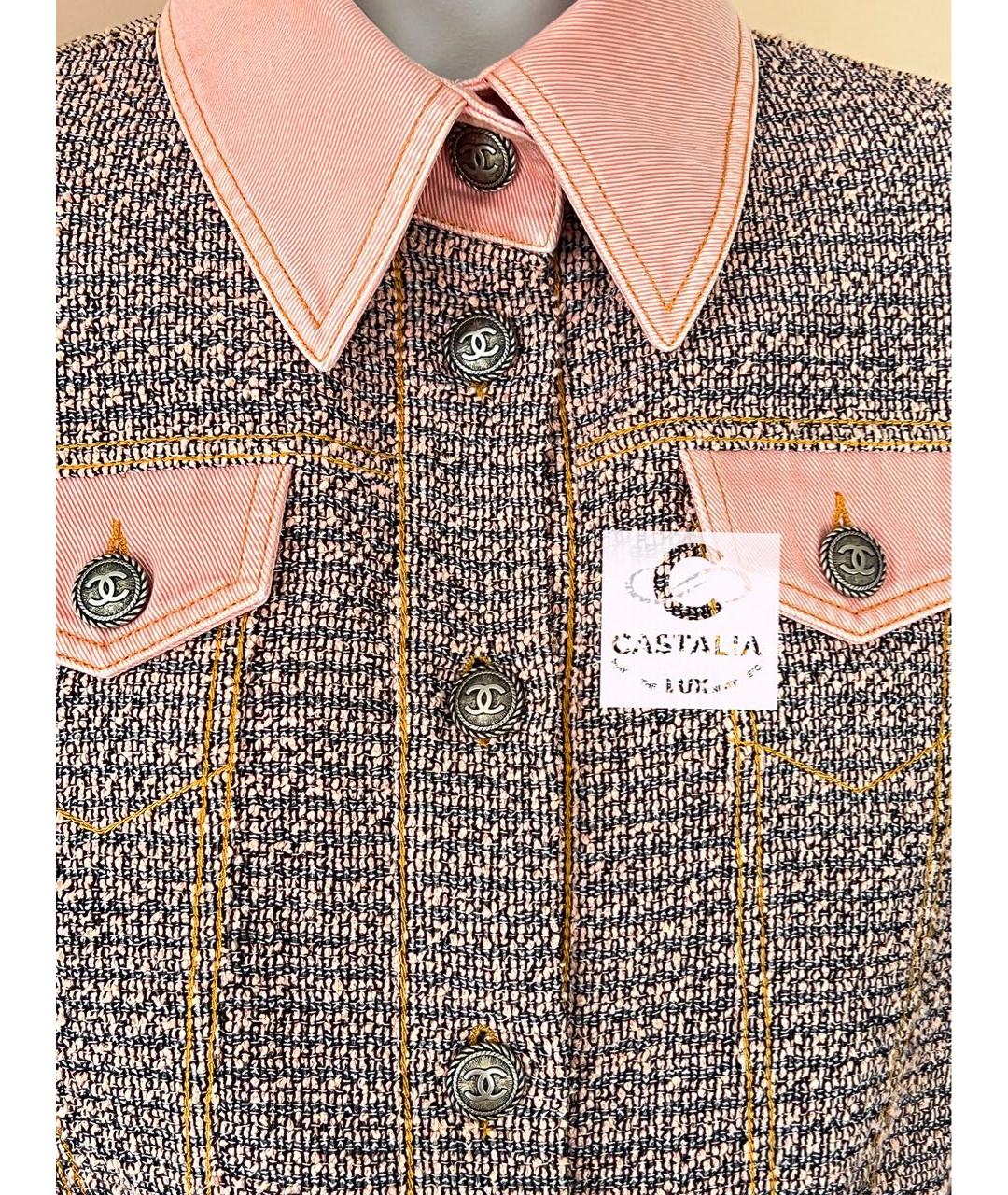 CHANEL Мульти твидовый жакет/пиджак, фото 6