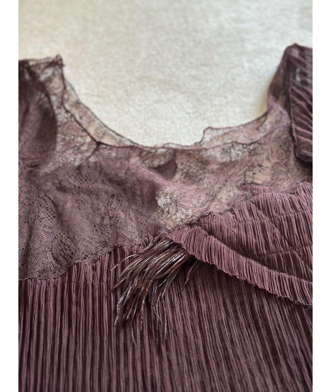 JEAN PAUL GAULTIER Коричневая шелковая блузы, фото 4