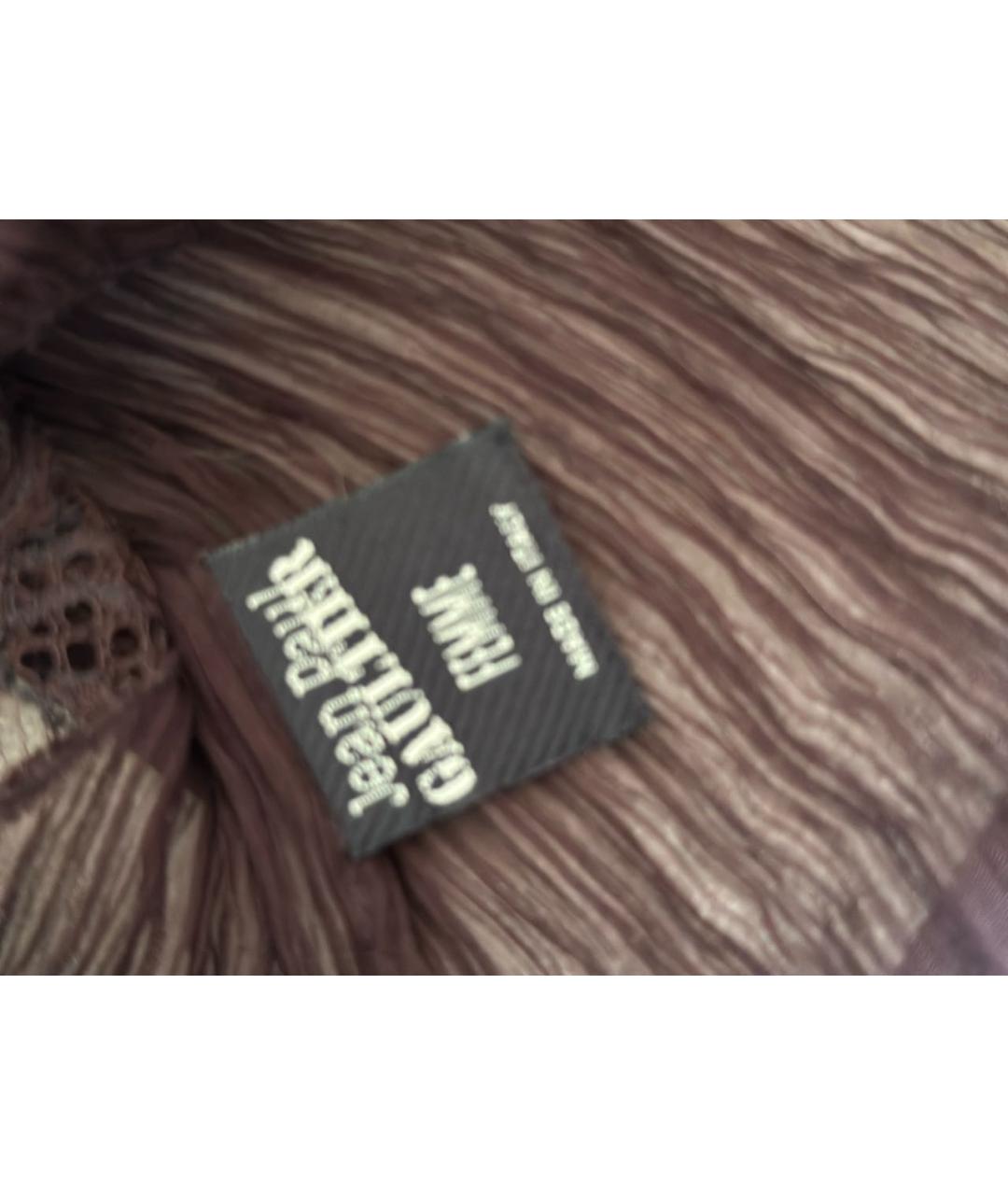 JEAN PAUL GAULTIER Коричневая шелковая блузы, фото 3