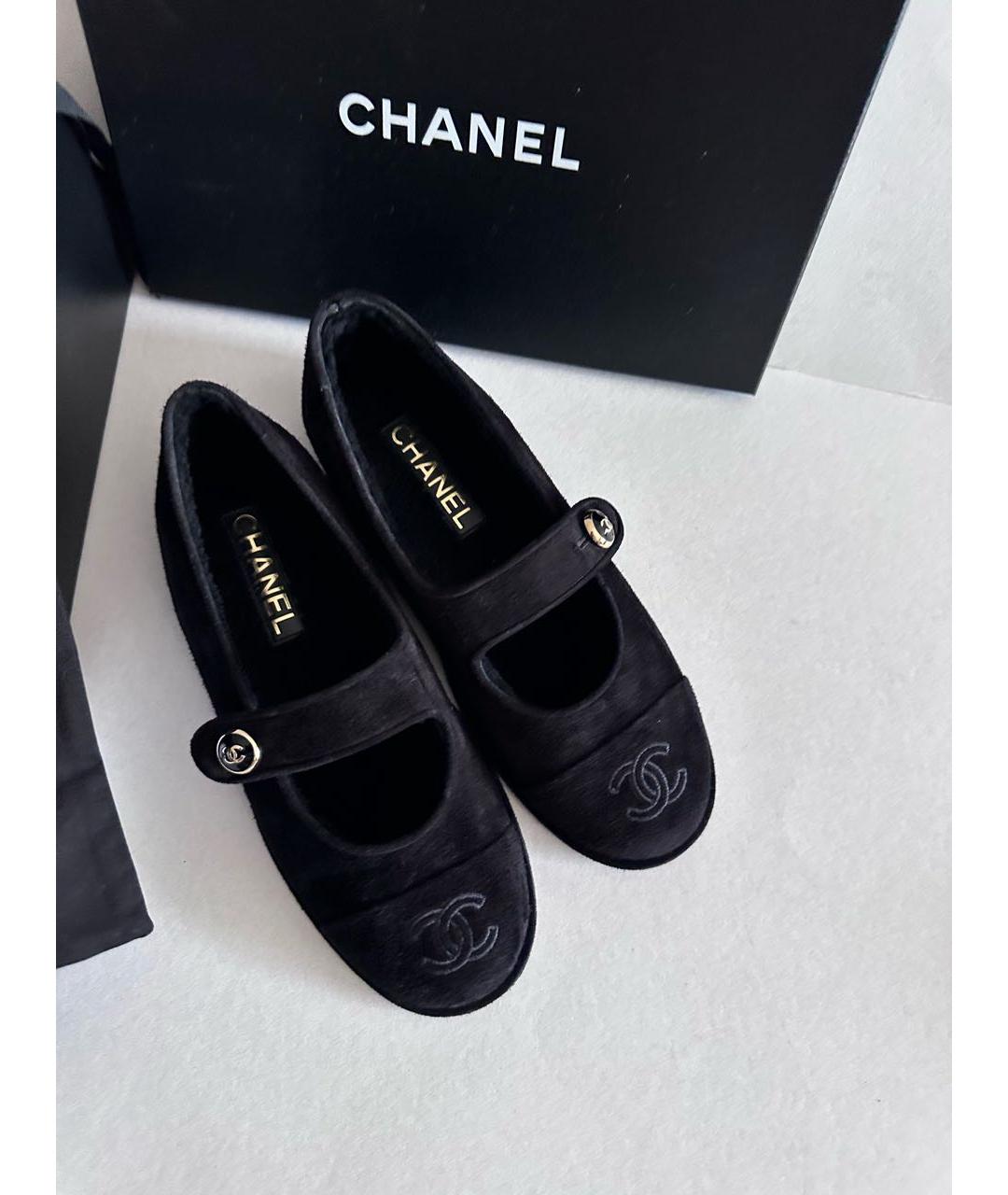 CHANEL Черные замшевые балетки, фото 4