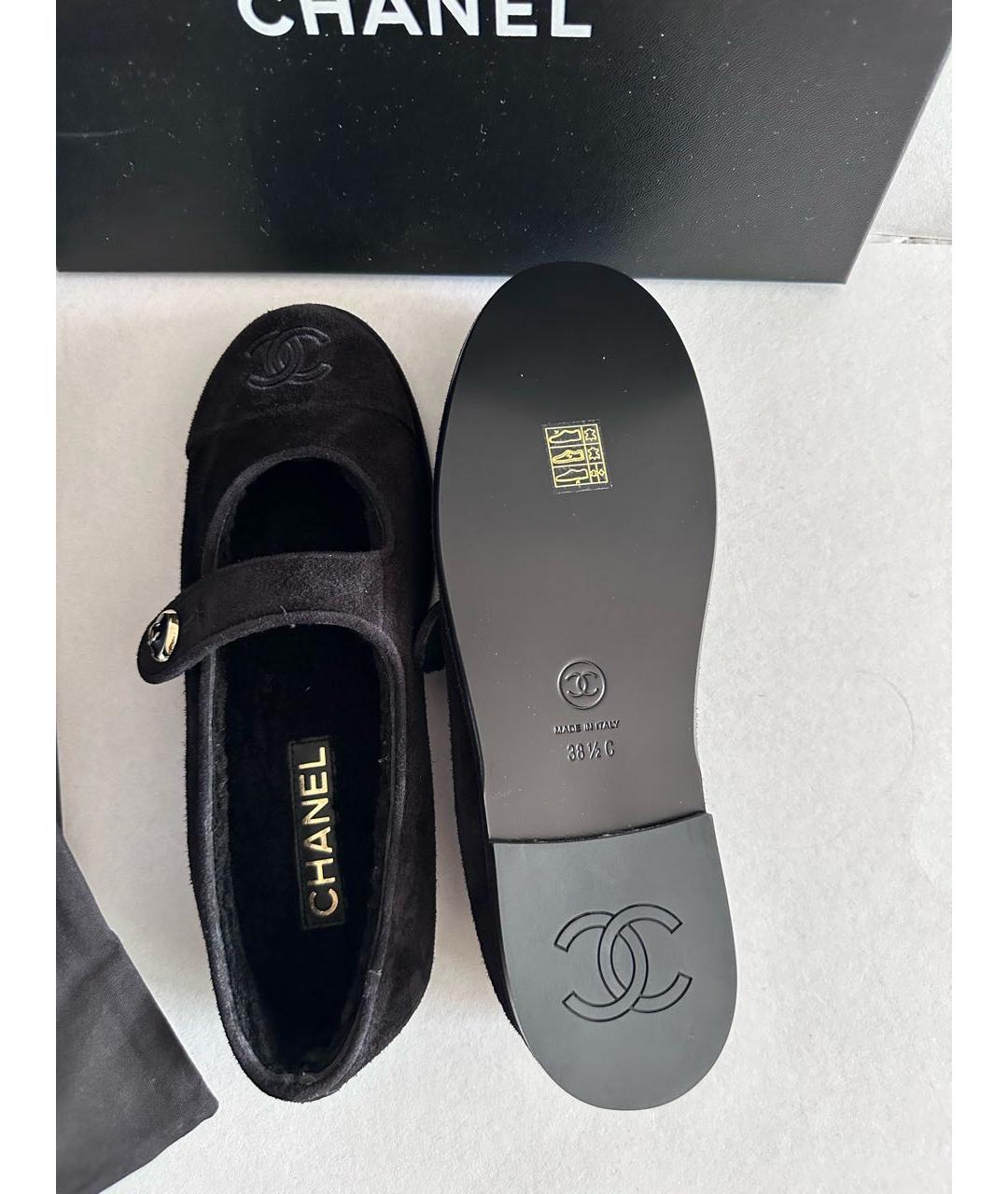CHANEL Черные замшевые балетки, фото 2