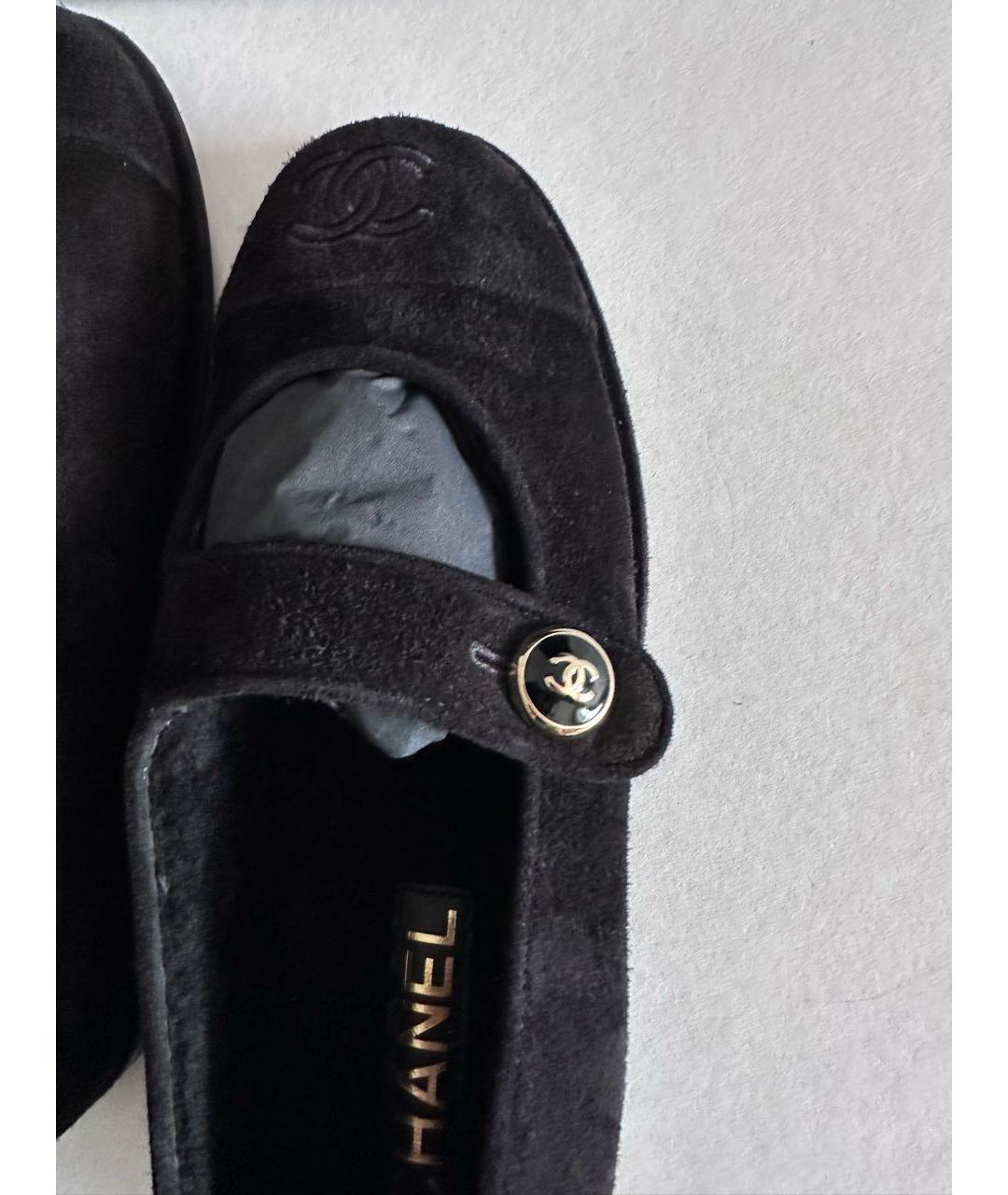 CHANEL Черные замшевые балетки, фото 5