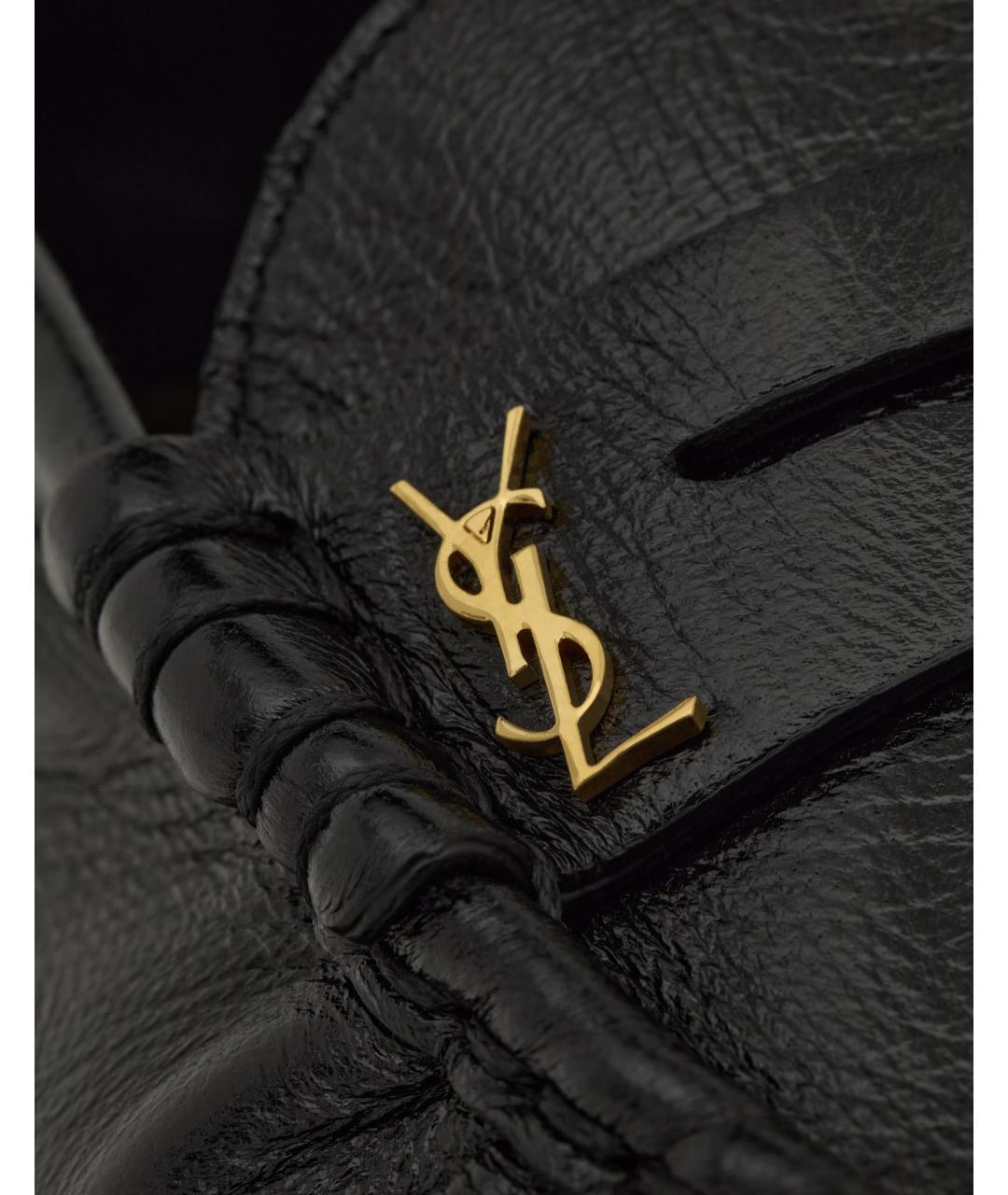 SAINT LAURENT Черные кожаные лоферы, фото 4