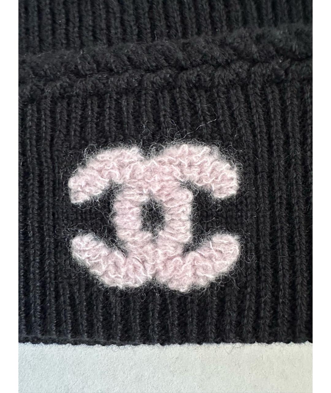 CHANEL Черная кашемировая шапка, фото 2